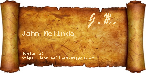 Jahn Melinda névjegykártya